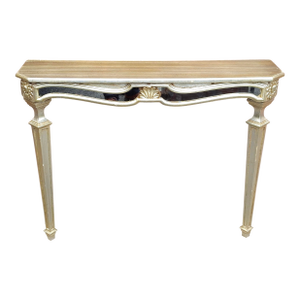 20th Century Italian Silvered and Mirrored Wall Console Table