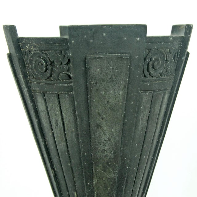 Black Pair of Art Deco Mantel Urn Vases 1920’s-30’s For Sale - Image 8 of 10