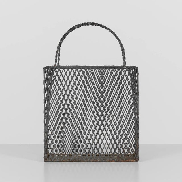 Metal Gio Ponti Style Expanded Metal Shopping Bag For Sale - Image 7 of 9