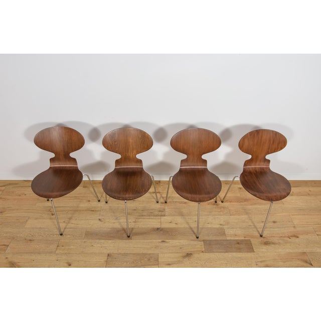 Fritz Hansen Mid-Century Model 3101 Ant Dining Chairs by Arne Jacobsen for Fritz Hansen, Denmark, 1970s, Set of 4 For Sale - Image 4 of 18