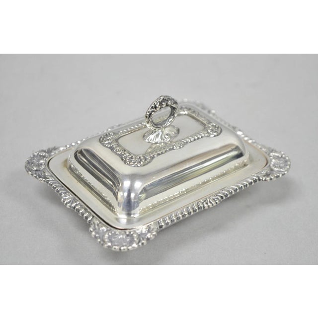 Vintage Miniature Sheffield England Silver Plated Covered Serving Dish Platter - Set of 2 For Sale - Image 16 of 18