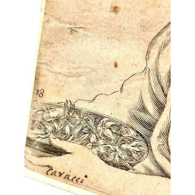 Mid 18th Century Antique Angel Engraving Signed Cavalli For Sale - Image 12 of 12