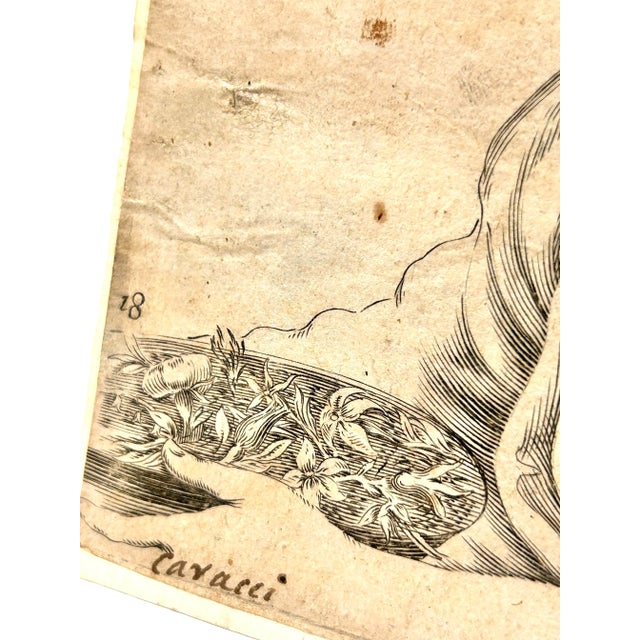 Mid 18th Century Italian Engraving of Angel, Signed Cavalli For Sale - Image 12 of 12