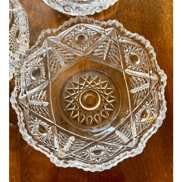 Transparent Early 20th Century American Brilliant Nappy Bowls - Set of 3 For Sale - Image 8 of 12