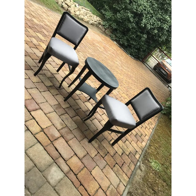 Art Deco Dining Chairs, Set of 2 + Art deco tanle . These Art Deco Chairs are in their,painted ,upholstered , restored...