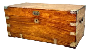 Small 19th Century Camphor Wood Campaign Trunk, 1860s