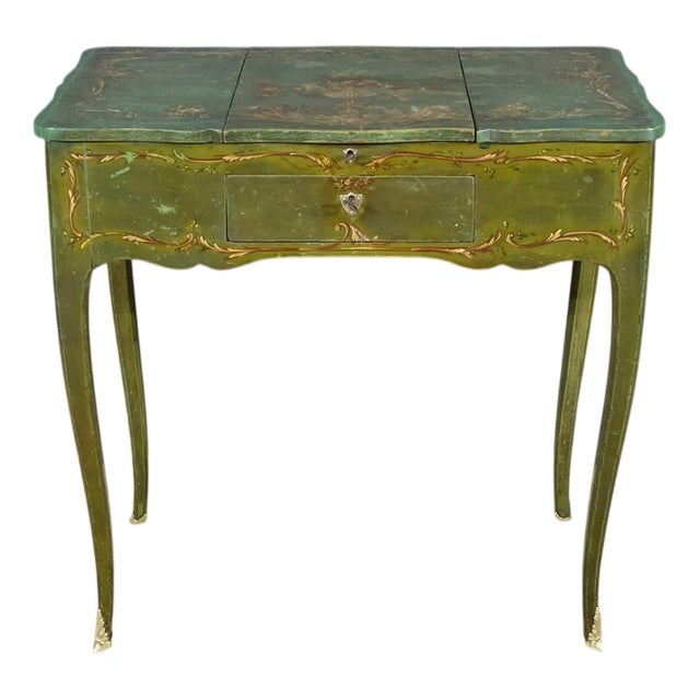 Small Louis XV Style Painted Oak Dressing Table, Late 18th Century For Sale
