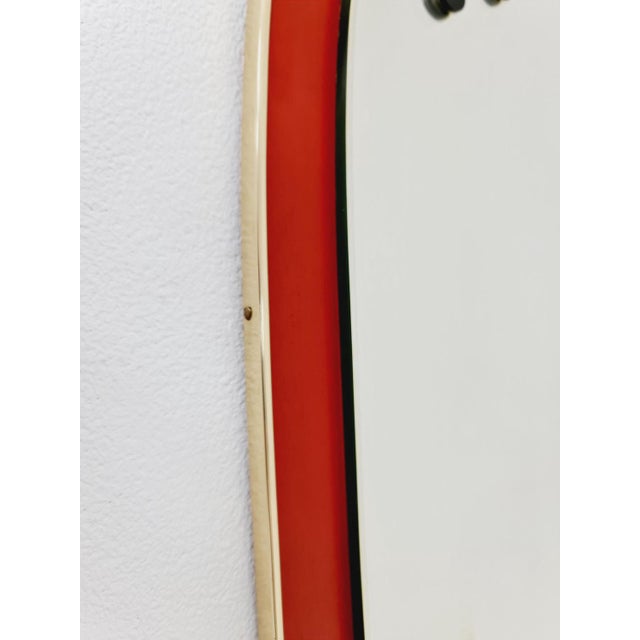 Mid-Century German Model Rockabilly Asymmetric Brass Original Kidney Wall Mirror by Zier, 1960s For Sale - Image 6 of 11