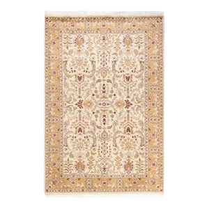 Mogul, One-of-a-Kind Hand-Knotted Area Rug in Ivory, 4' 2" x 6' 3"