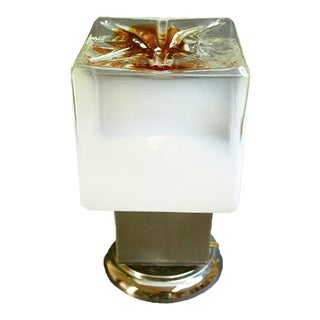Chromed Metal & Glass Table Lamp by Toni Zuccheri for VeArt, 1970s For Sale