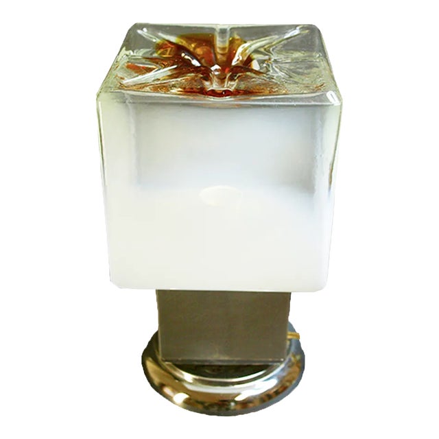 Chromed Metal & Glass Table Lamp by Toni Zuccheri for VeArt, 1970s For Sale