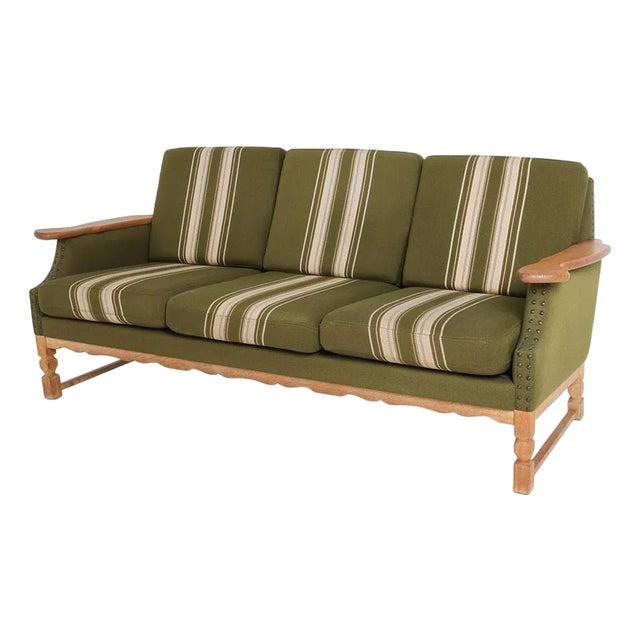 Vintage Danish Modern Paddle Arm Sofa For Sale