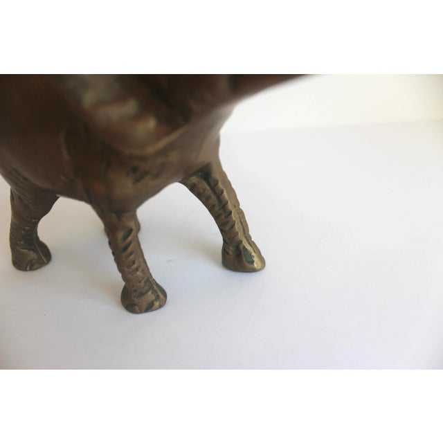 Brass Vintage Brass Elephant For Sale - Image 8 of 8