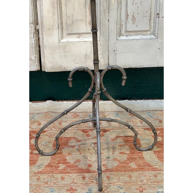 Italian Trompe l’Oeil Faux-Bamboo Iron Music Stand with Candlestick, Circa 1970s For Sale In Greensboro - Image 6 of 15