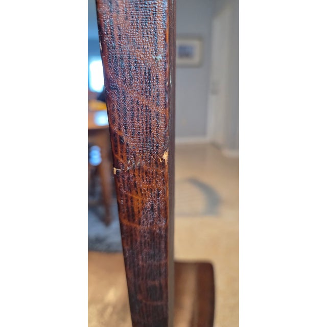 Antique Oak Accent Chair For Sale - Image 4 of 8