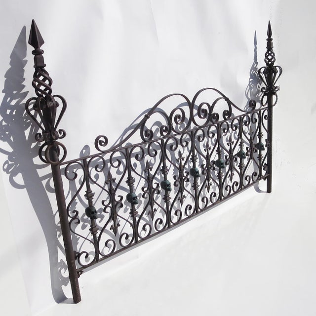 Custom Made Gothic Iron Bed with Bronze Skulls Chairish