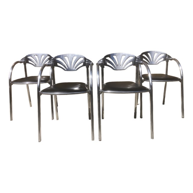 Postmodern Alisea Armchairs by Lisa Bross for Studio Simonetti, Italy, 1980s, Set of 4 For Sale