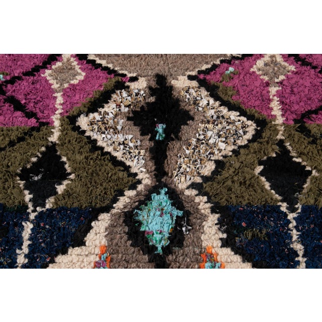 Vintage American Rag Handmade Multicolor Wool Rug For Sale - Image 4 of 10