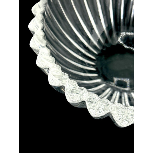 2000 - 2009 Tiffany & Co Fluted Crystal Bowl With Heart Shaped Edge For Sale - Image 5 of 6