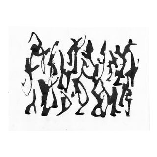 1991 Mark Dorman Abstract Figures Watercolor For Sale