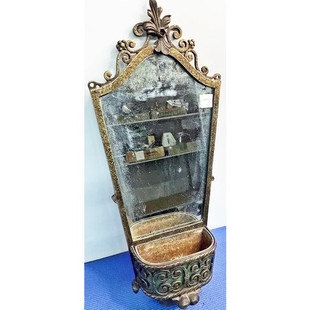 1950s French Country Style Iron Mirror Planter For Sale - Image 10 of 10