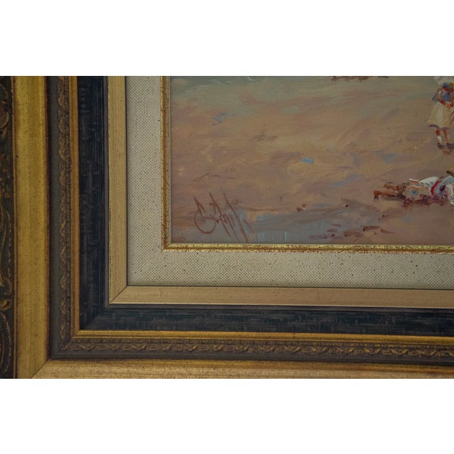 Late 20th Century Late 20th Century Emilio Payes Carranza - Beach Promenade, Oil on Canvas For Sale - Image 5 of 6