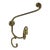 Vintage French Brass Wall Triple Coat Hook For Sale