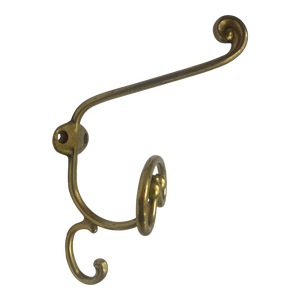 Vintage French Brass Wall Triple Coat Hook