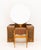 American Art Deco Mirrored Marquetry Inlaid Walnut Vanity and Chair, the dressing table with two rows of three drawers...