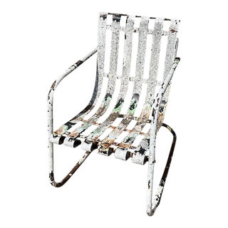 Mid 20th Century Metal Outdoor Cantilever Patio Arm Chair For Sale