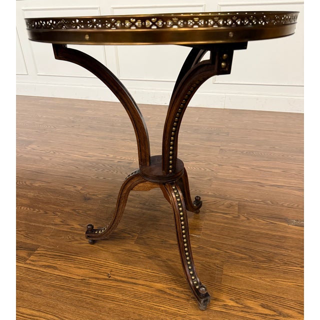 Pair of Traditional Round Mahogany Accent Tables by Leighton Hall - Showroom Samples For Sale - Image 11 of 14