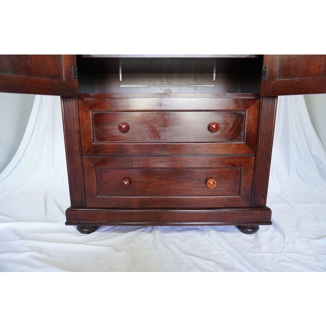 Wood Beautiful Cherry Hardwood Armoire Dresser Entertainment Center With Drawers For Sale - Image 7 of 10