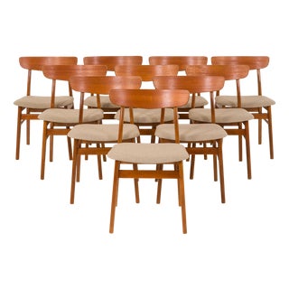 Danish Teak Dining Chairs from Farstrup Møbler, Denmark, 1960s, Set of 10 For Sale