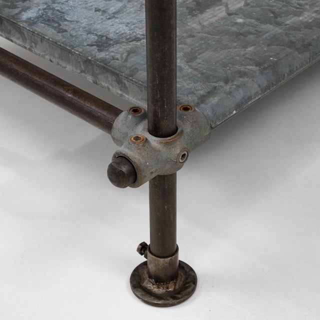 20th Century French Metal Console Table With Zinc Tops For Sale - Image 13 of 18