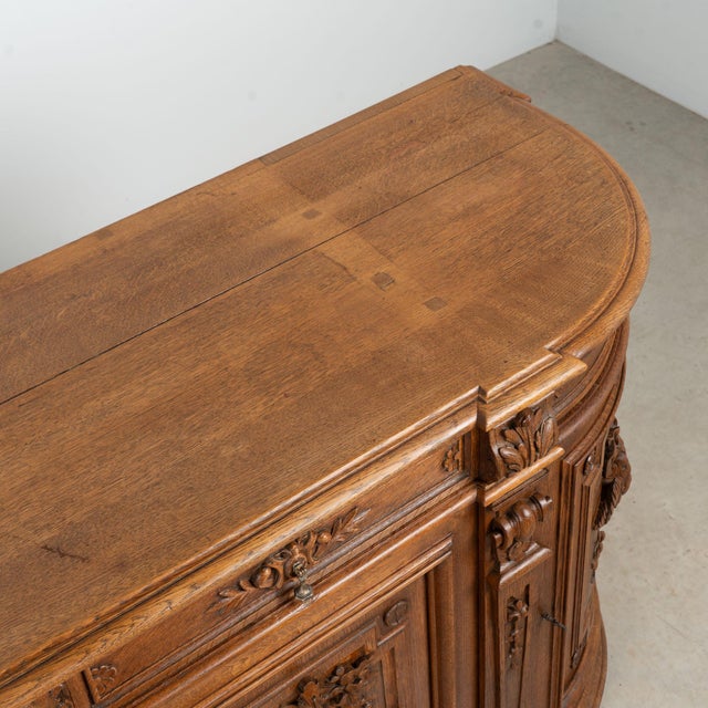 Wood 19th Century French Oak Carved Large Buffet Sideboard For Sale - Image 7 of 14