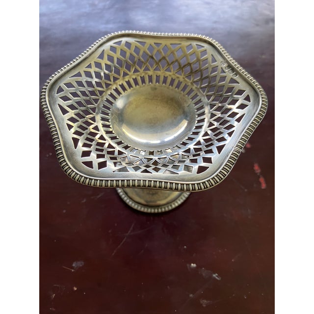 This is a lovely and rare sterling silver miniature compote sweet dish by renowned English silversmiths, Martin Hall & Co....