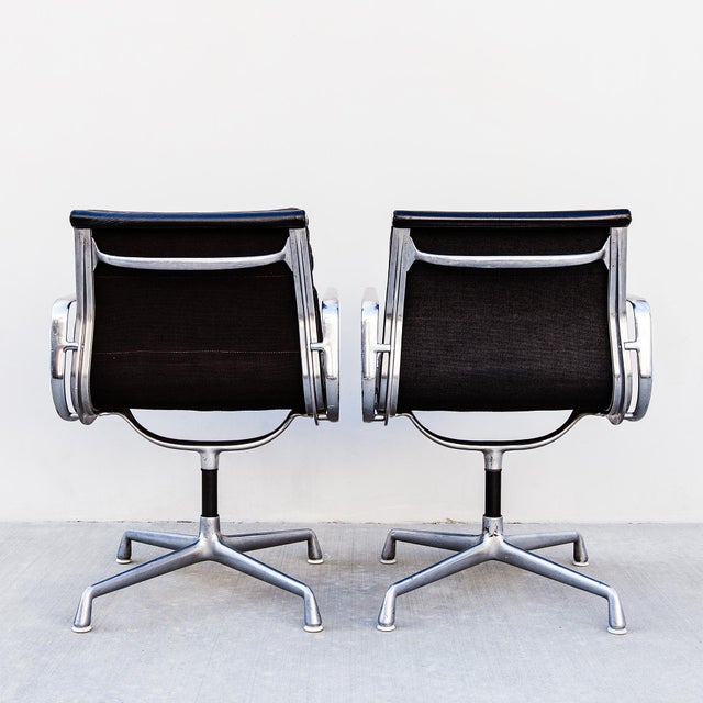Herman Miller 1970s Eames Soft Pad Arm Chairs in Black Leather by Herman Miller For Sale - Image 4 of 13