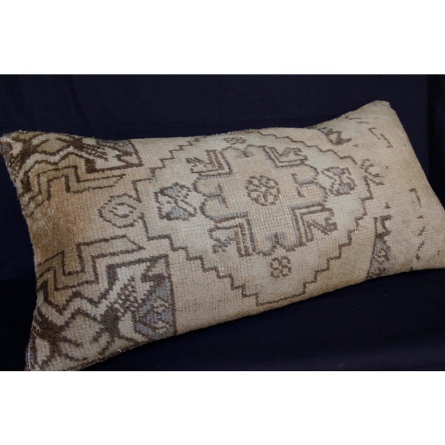 Turkish Handwoven Rug Lumbar Pillow Cover -16'' X 32'' For Sale - Image 9 of 11