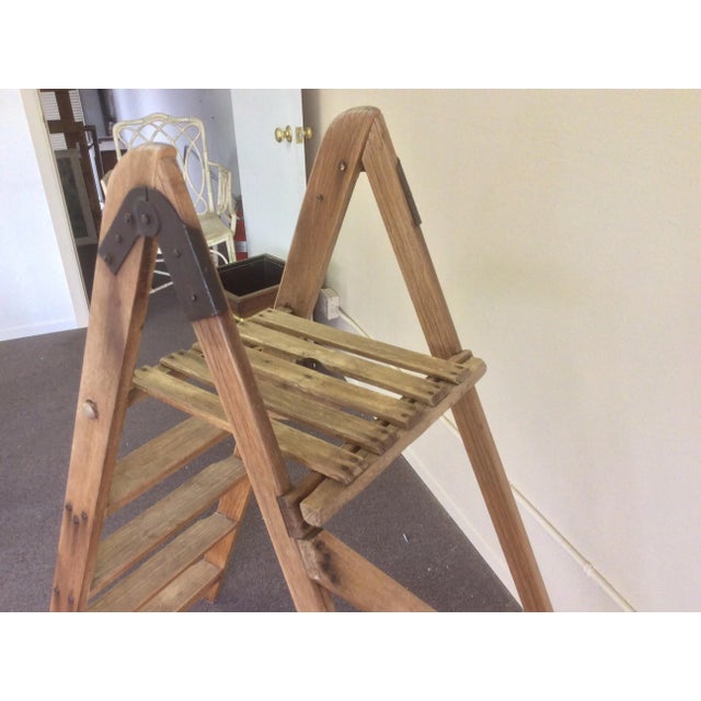 Rustic Vintage Pine Mercantile Display Ladder For Sale - Image 9 of 10
