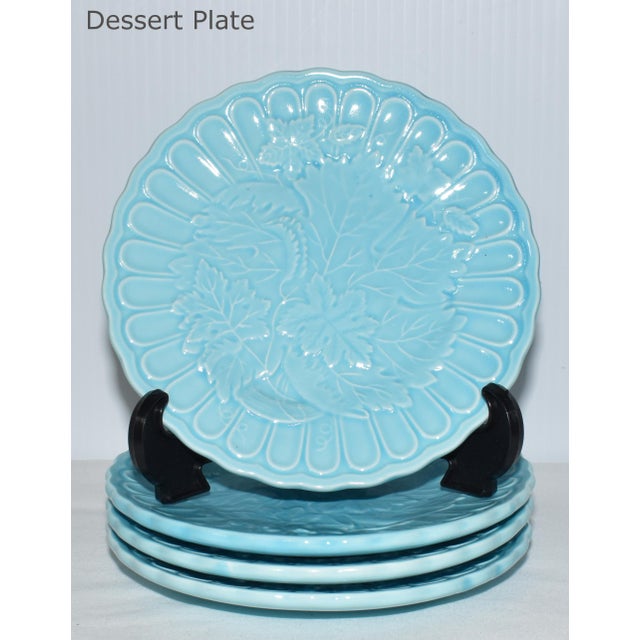 Ceramic Circa 1988 Vintage Blue & Turquoise 22 Piece Dinnerware Set Dinner Luncheon Plates Mugs Saucers For Sale - Image 7 of 12