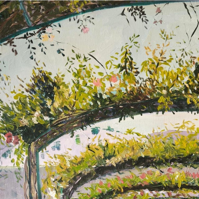 Linda Clerget, Floral Stroll, Oil on Canvas, in New conditions. Designed from 2000 Signed by Maker