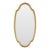 Mid Century Shield Shape Large Oval Gold Gilt Leaf Wall Mirror For Sale