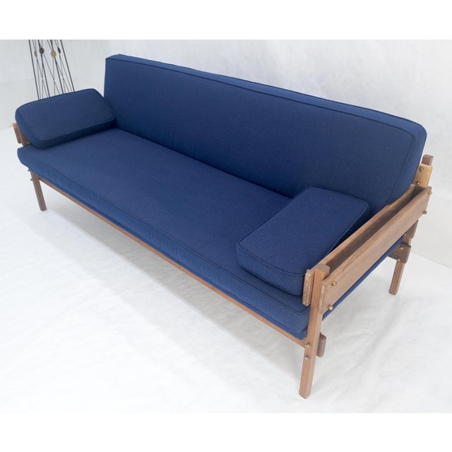 Danish MSM Solid Oiled Walnut Frame New Upholstery Vintage Daybed Sofa Settee For Sale - Image 4 of 15