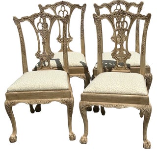 Hickory White Chippendale Dining Chairs - Set of 4 For Sale