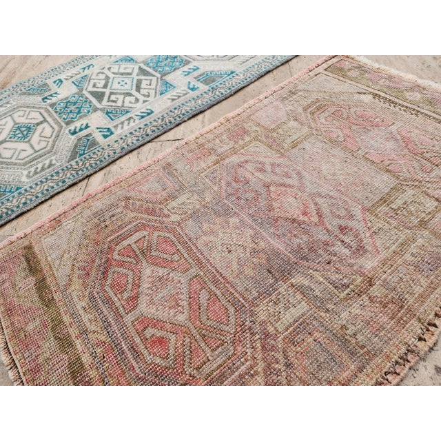 Textile 1980s Petite Turkish Hand-Knotted Wool Rugs - a Pair For Sale - Image 7 of 8