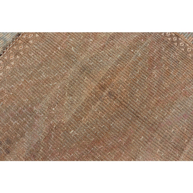 Vintage Turkish Kilim Rug With Peach, Sage, Gold and Soft Pink Diamonds 5'11 X 10'0 For Sale - Image 15 of 15