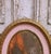 Pair Mid-Century French Painted Genre Scene Oval Glass Pendants in Gilt Frames For Sale - Image 10 of 11
