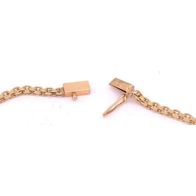 14 Karat Gold Cable Necklace With Diamond and Sapphire Soldered Pendant .40tdw For Sale - Image 9 of 12