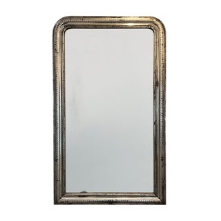 Louis Philippe Silver Leaf Mirror For Sale