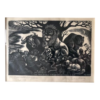 Fritz Eichenberg "The Peaceable Kingdom" Signed Print For Sale